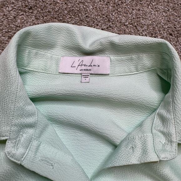 L’Academia Revolve Mint Green Tie Shirt Dress Size S - Picture 3 of 4